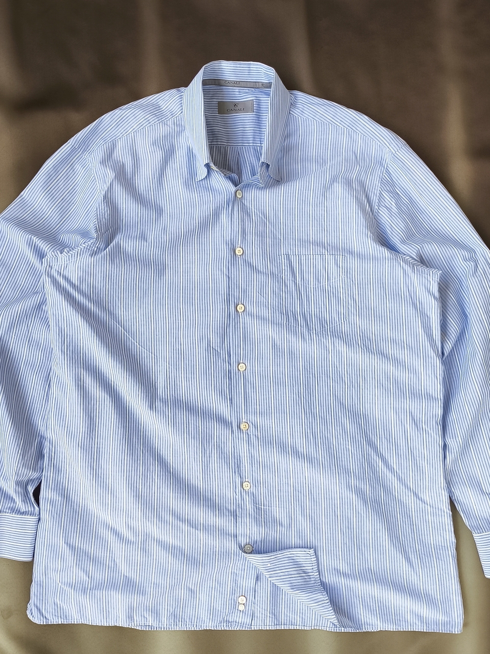 Canali 1934 Mens Light Blue Buttondown Collar Dress Shirt Size XXL Made in Italy